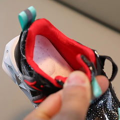 Childrens Glitter Sneakers Basketball Sport Running High Top Glitter Shoes Kids Boys Flat Non Slip Breathable Shoes