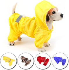 Raincoat for Dogs Lightweight Dog Raincoats Outdoor Red Dog Raincoat for Four Seasons Small Large Dogs Cats Hooded Rain Coat Waterproof Jackets M