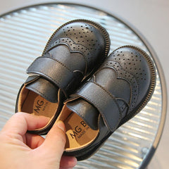 Boys Girls Hook and Loop Dress Oxfords PU Leather School Uniform Shoes Loafers for Toddler/Little Kid