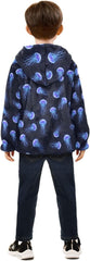 CHIFIGNO Blue Purple Jellyfish Toddler Boy Zip up Hoodie Fleece Jacket for Fall Winter 3T