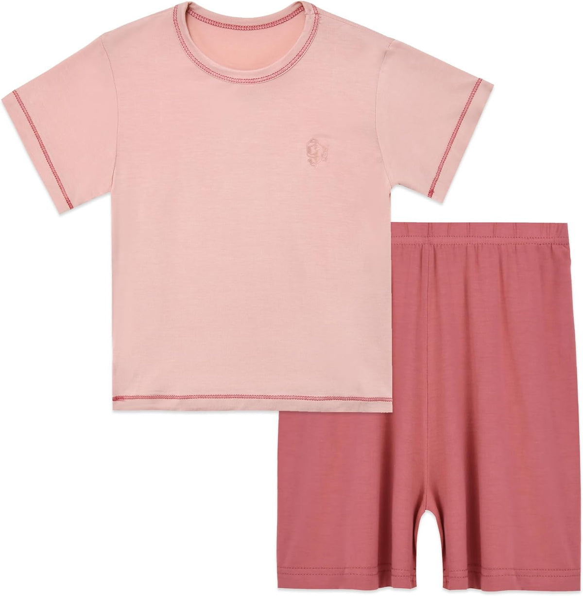 Kids Short Sleeve Pajama Set Viscose Boys Girls 2pcs Pj's Sleepwear Set for 2-14 Years