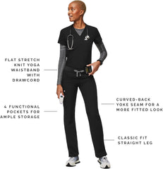 FIGS Kade Cargo Scrub Pants for Women — Classic Fit, Straight Leg, 4 Pockets, Yoga Waistband, Anti-Wrinkle