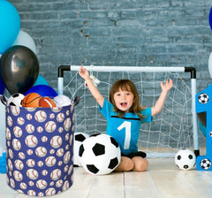 HIYAGON Ocean Baby Laundry Basket Baby Hamper for Nursery Girl Kids Soccer Hamper Cute Kids Toys Storage Bin Organizer Ocean Room Decor for Home(Blue Ocean)