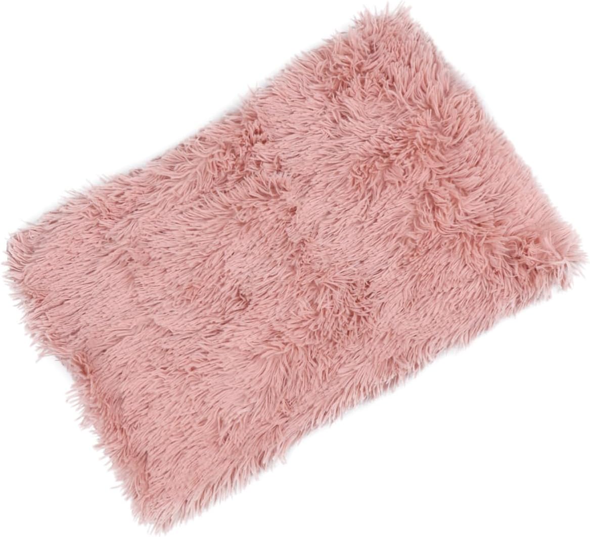 Happyyami 1pc Comfortable Plush Pet Blanket for Dogs Cats Light Grey Warm Mat for Pets for Beds Crates Soft Fleece Material