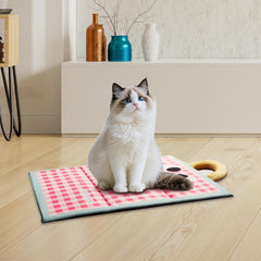 Pet Cooling Mat Cat Dog Sleeping Pad Summer Bed Blanket Easy Clean Cushion Mattress for Crates Shops Seat Car Traveling Floor, Blue S