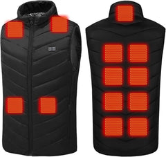 Heated Vest for Men Women Heating Zones Sleeveless Washable Jackets Usb Winter Unisex Body Warm Thermal Coats