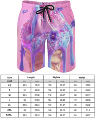 Lce Cream Men's Swim Trunks Quick Dry Hawaii Board Shorts Mesh Lining Beach Swimwear with Pockets