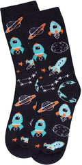 MeMoi Boys' Rocket Ship Rayon from Rayon Crew Socks