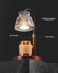 Candle Warmer Lamp with Timer, Vintage Flower Candle Lamp with 2 Bulbs, Electric Adjustable Height Candle Warmer,Birthday Gifts for Women, Wax Melt Warmer for Mom House Warming Gifts