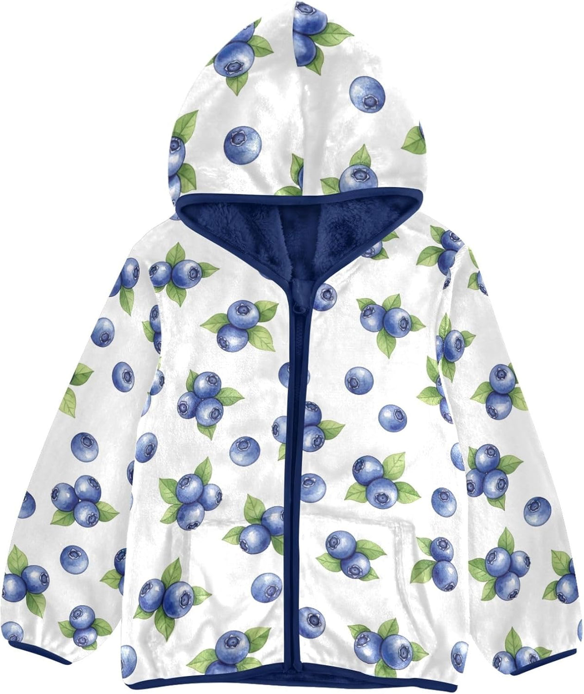 Blueberries White Toddler Boy Winter Jacket Thick Snow Jacket for Boys 3T