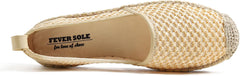 FEVERSOLE Close Toe Espadrilles Women's Comfort Breathable Slip On Flats Shoes