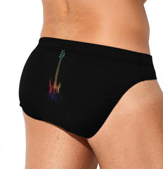 Heartbeat Guitar Men's Swimsuit Brief Beach Shorts Bikini Swimwear Sexy Swimming Trunks