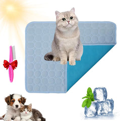 2025 Upgrade Kittra Cooling Mat for Cats, Cool and Healthy Cooling Bed for Cats, Foldable Pet Coolings Mat for Cats Dogs, Easy Clean Summer, Keep Your Pet Cool and Comfy in Summe (XS-Dark Gray)