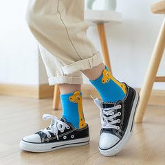 5Pairs Boys Crew Socks Funny Cartoon Dinosaur Cotton Crazy Socks for Kids