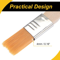 5" Paint Brush 0.5" Width Soft Nylon Bristle with Wood Handle for Wall, Cabinets, Fences Yellow 12 Pcs