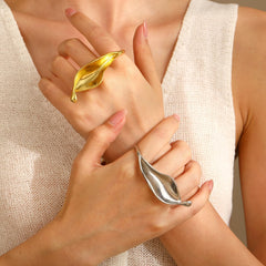 Chunky Silver Rings for Women Adjustable Thumb Rings Multi Layered Wrap Rings Minimalist Statement Ring Trendy Gifts