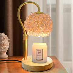 Candle Warmer Lamp with Timer, Dimmer Candle Lamp Warmer Adjustable Height, 312 K9 Crystals Lampshade Electric Wax Melt Warmer with 2 Bulbs, Wax Warmer for Scented Jar Candles (Gold)