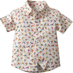 Hawaiian Shirt Boys Kids Short Sleeve Button Down Shirts Lapel Neck Tropical Summer Casual Top Toddler Baby Clothes