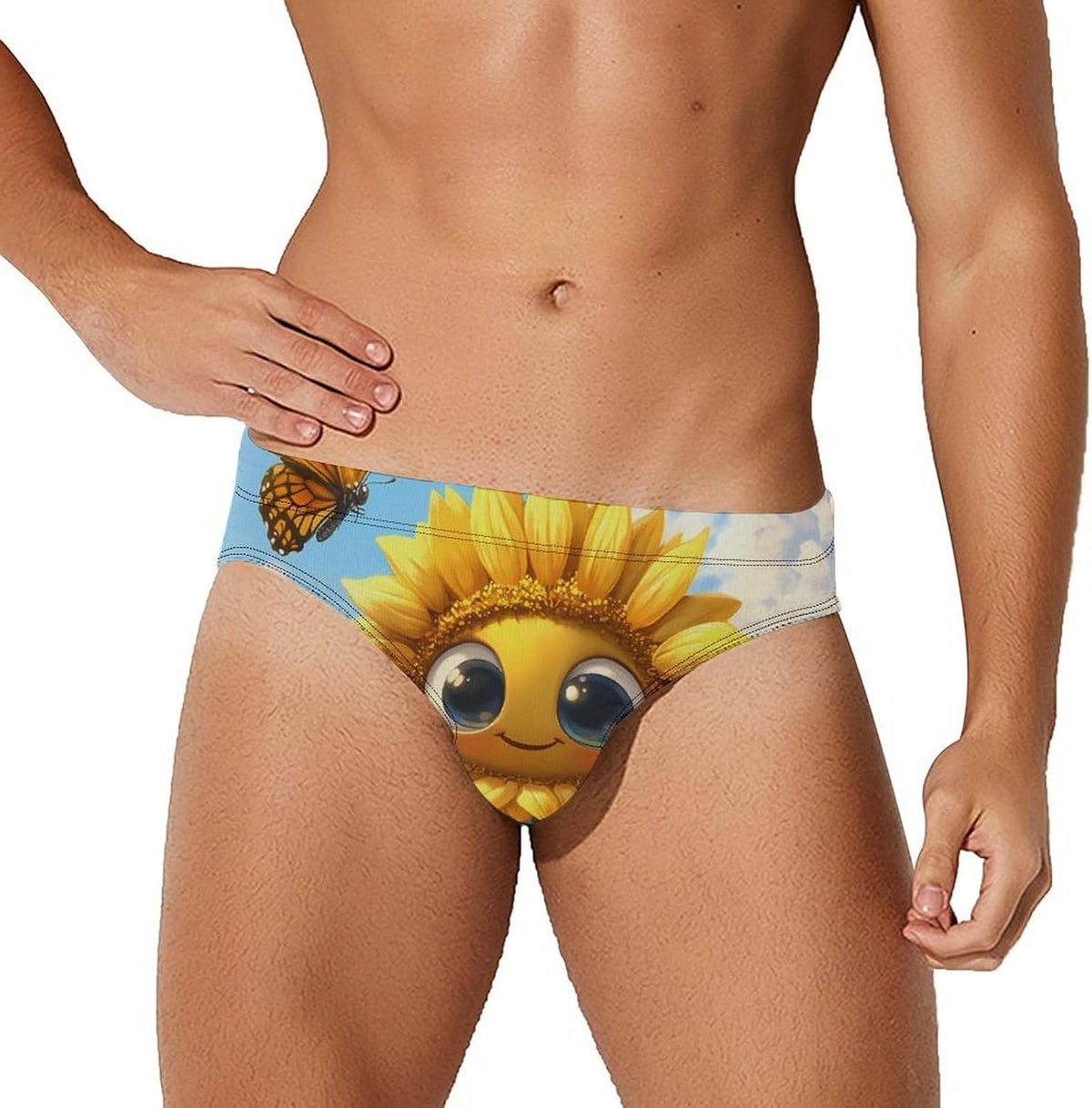 Butterfly Flower Men's Swimsuit Brief Beach Shorts Bikini Swimwear Sexy Swimming Trunks