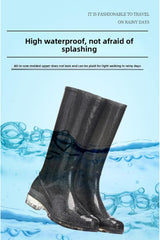 Women's Knee-High Waterproof Rain Boots Non-Slip Rubber Garden Boots for Farming Fishing Outdoor Work Comfortable & Durable