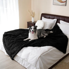 gogobunny Waterproof Dog Blanket for Large Dogs, Cats, Puppy, Reversible Faux Fur Pet Throw Blanket, Washable, Calming Furniture Protection for Sofa Bed (25x35 Inch (Pack of 1), Tie-dye Grey)