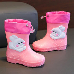 Kids Rain Boots for Boys Girls Waterproof Cute Rabbit Rain Shoes Toddler Rain Boots Non Slip Rubber Boots