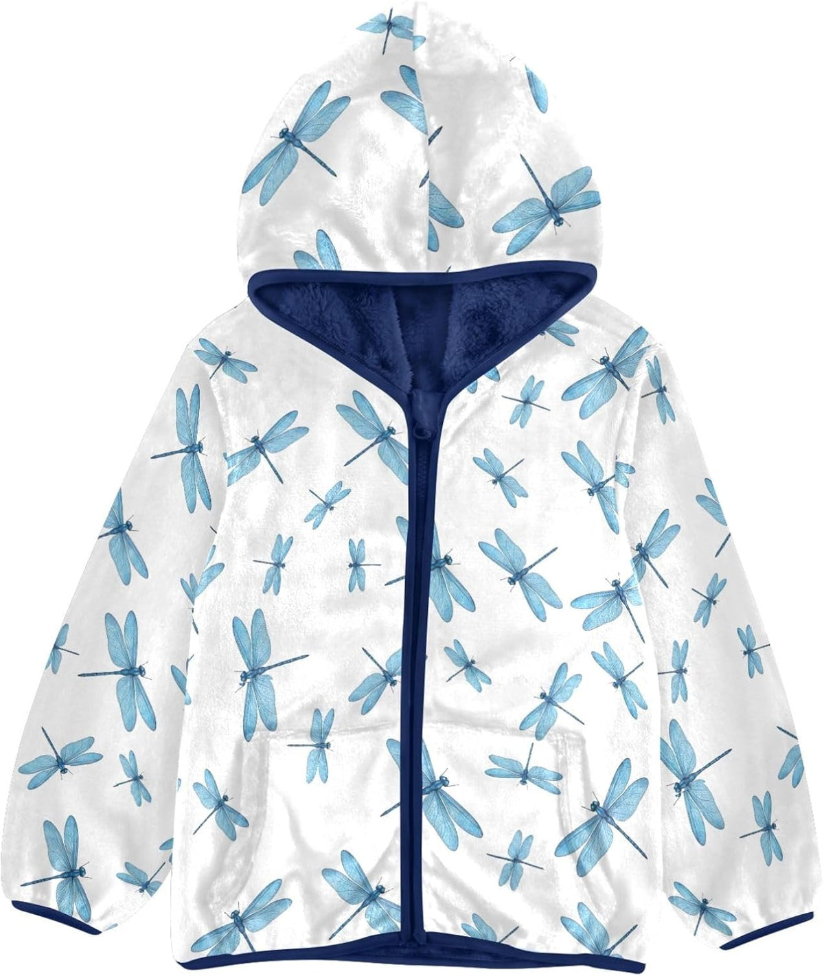 Blue Dragonflies White Toddler Boy Winter Coat Comfy Winter Coat for Toddler Boys 3T