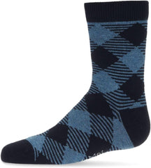 MeMoi Boys Argyle Cotton-Rich Fine-Gauge Crew Sock