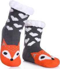 FNOVCO Kids Slipper Socks Boys Girls Fuzzy Soft Thick Cozy Warm Fleece lined Winter Indoor Christmas Socks