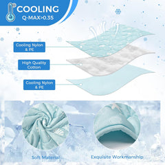 Cooling Blanket for Dogs, 0.35Q-Max Cool Washable and Summer Cooling Pet Mat Blanket, Protector for Couch Bed Cover Sofa for Small to Large Dogs and Cats for Hot Weather (Blue, Small：22.8"x35"x0.2")
