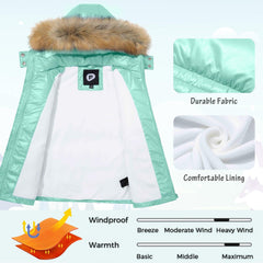 Garemcy Girl's Metallic Winter Coat Warm Puffer Jacket Insulated Shiny Down Coat with Detachable Hood