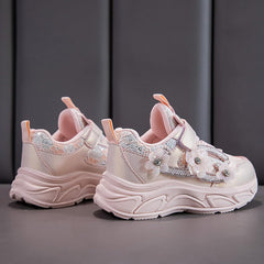 IWIHMIV Girls Sneakers Girls Casual Shoes Toddler Walking Shoes Non Slip Tennis Shoes Comfortable Lightweight Sneakers