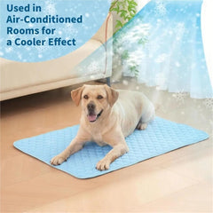 Dog Cooling pad 5 Sizes Cool Ice Silk Moisture-Proof Mattress Cushion Pet Cooling Mat Dog Cat Sleeping Pad Small Animal Cold Bed(Gray,XS (40X30cm))