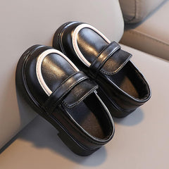 sfdgfhyf Toddler Round Toe Shoes Toddler Boys Girls Dress Shoes PU Leather Wedding School Loafer (Beige, 2-2.5 Years Toddler)