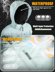 GEMYSE Kids Winter Jacket Waterproof Boys Girls Ski Jacket with Hood Windproof Warm Fall and Winter Outerwear