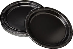 Solid Black Round Dessert Paper Plates - 7" (Pack of 20) - Elegant Party Plates for Appetizing Treats - Perfect for Birthdays & Events