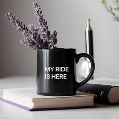 Customized Name With Alien UFO My Ride Is Here Funny Flying Saucer Kids Men Women Coffee Mug, Gift For Men, Women Coffee Cups 11oz - 15oz
