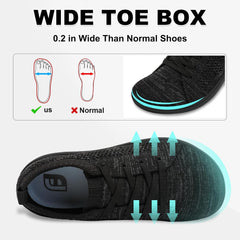 JOINFREE Women's Minimalist Walking Shoes Wide Toe Barefoot Shoes Zero Drop Casual Sneakers Breathable Slip On Tennis Shoes