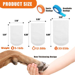20 Disposable Dog Boots, Disposable Waterproof Dog Boots, Disposable dustproof Dog Shoes, with 3 Rolls of Adjustable self-Adhesive Bandages for Enhanced Adhesion(Medium)