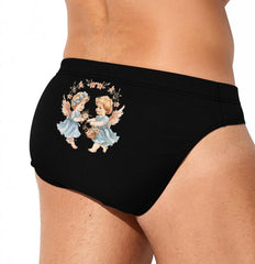 Charming Angels Men's Swimsuit Brief Beach Shorts Bikini Swimwear Sexy Swimming Trunks