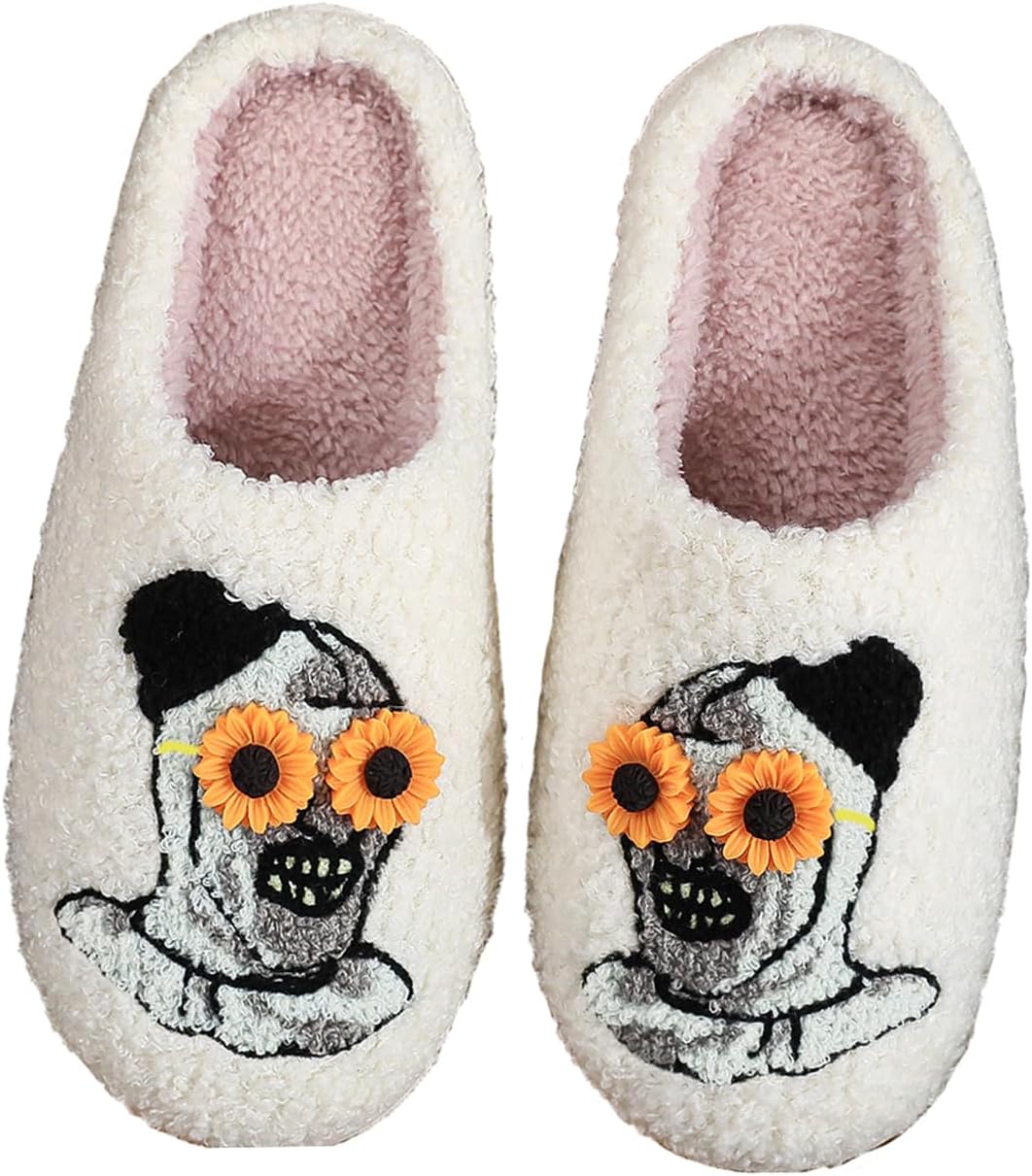 Women's Plush Heart Love Slippers - Blue Eyes Mushroom Cat Ears Retro Memory Foam Soft Plush Home Shoes