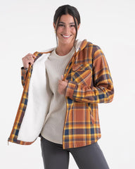 Legendary Whitetails Women's Shacket Berber Lined Shirt Jacket with Drawstring Hood