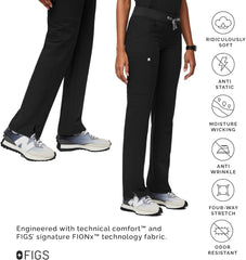 FIGS Kade Cargo Scrub Pants for Women — Classic Fit, Straight Leg, 4 Pockets, Yoga Waistband, Anti-Wrinkle