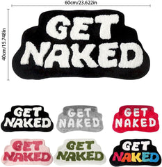 Get Naked Bath Mat, Cute Bathroom Rug for Bathroom Floor, 16" X 24" Irregular Non Slip Shower Floor Mat, Soft Mat Funny Home Room Decor, School Supplies, Gifts for Women Men