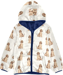 CHIFIGNO Cute Afghan Hound Dogs Beige Toddler Zip up Hoodie Lightweight Thick Sweatshirt Jacket 3T
