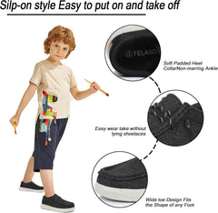 Felabo Kids Boys & Girls Slip-On Shoes Comfortable Lightweight Loafers Breathable Non-Slip (Toddler/Little Kid/Big Kid)