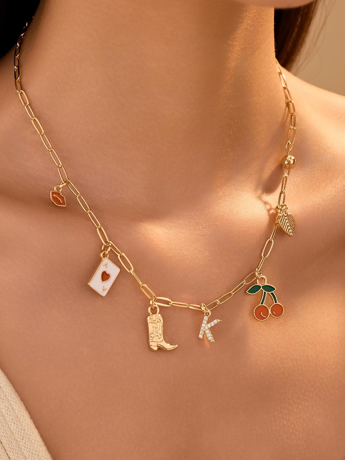 1 PCS Boho Initial Necklace for Women, Gold Letter Pendant Necklaces, Trendy Elegant Women's Jewelry