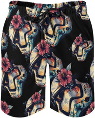 Tropical Stormtrooper Floral Print Men's Swim Trunks Quick Dry Hawaii Board Shorts Mesh Lining Beach Swimwear with Pockets