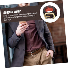 Men's Brown Belt Antique Casual Leather Jeans Belt for Men Retro Style Suitable for Daily Wear