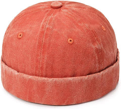 Classic Vintage Sailor Brimless Docker Cap, No Brim Beanie Hat for Mens